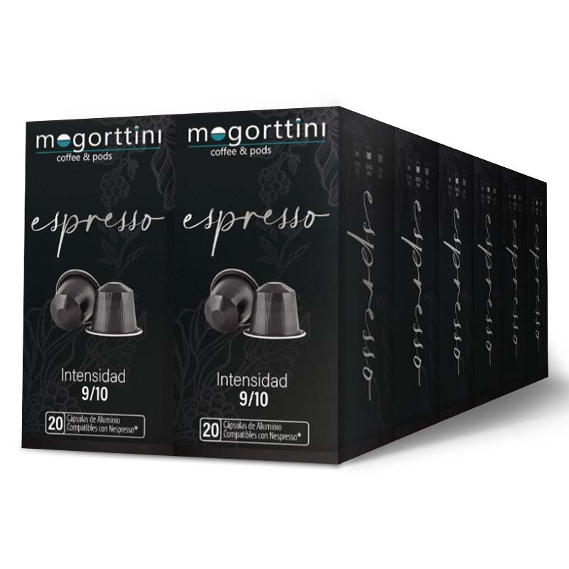 Mogorttini - Espresso 12 cajas Mogorttini de 20 cápsulas aluminio . Compatibles con Nespresso. 8436583660607