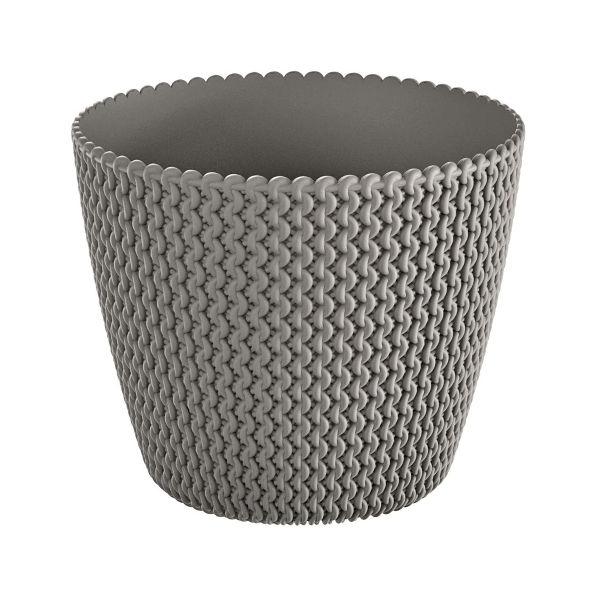 Maceta redonda 11,5L PROSPERPLAST Splofy de plastico en color gris, Ø29,5 x 24,9 cm