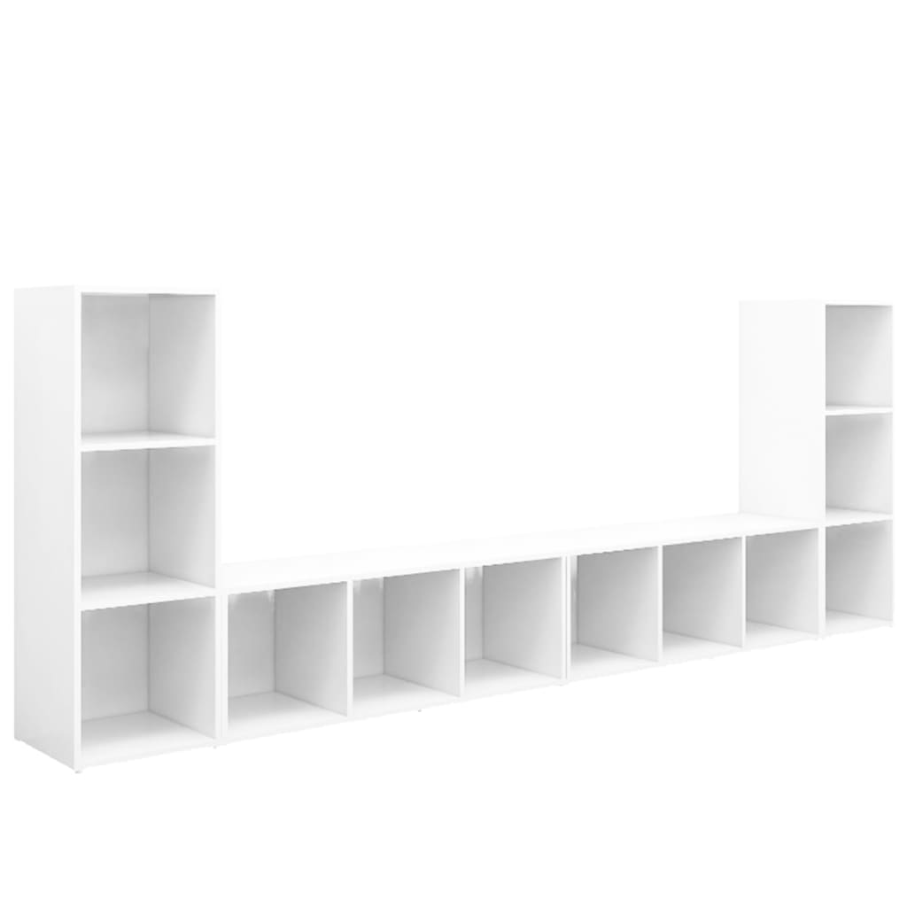vidaXL Muebles para TV 4 uds madera contrachapada blanco 107x35x37 cm