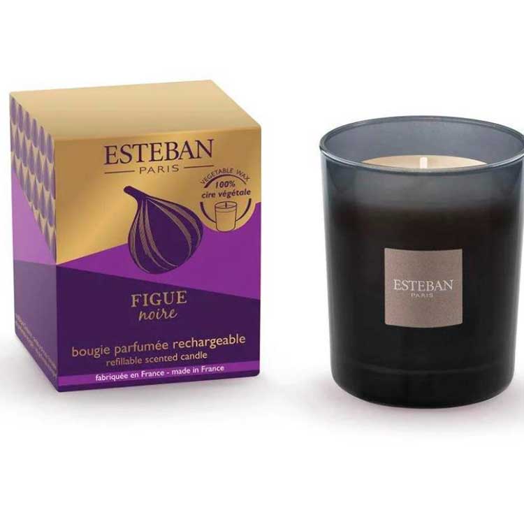 Vela perfumada recargable Figue Noir 170 grs Esteban Paris.