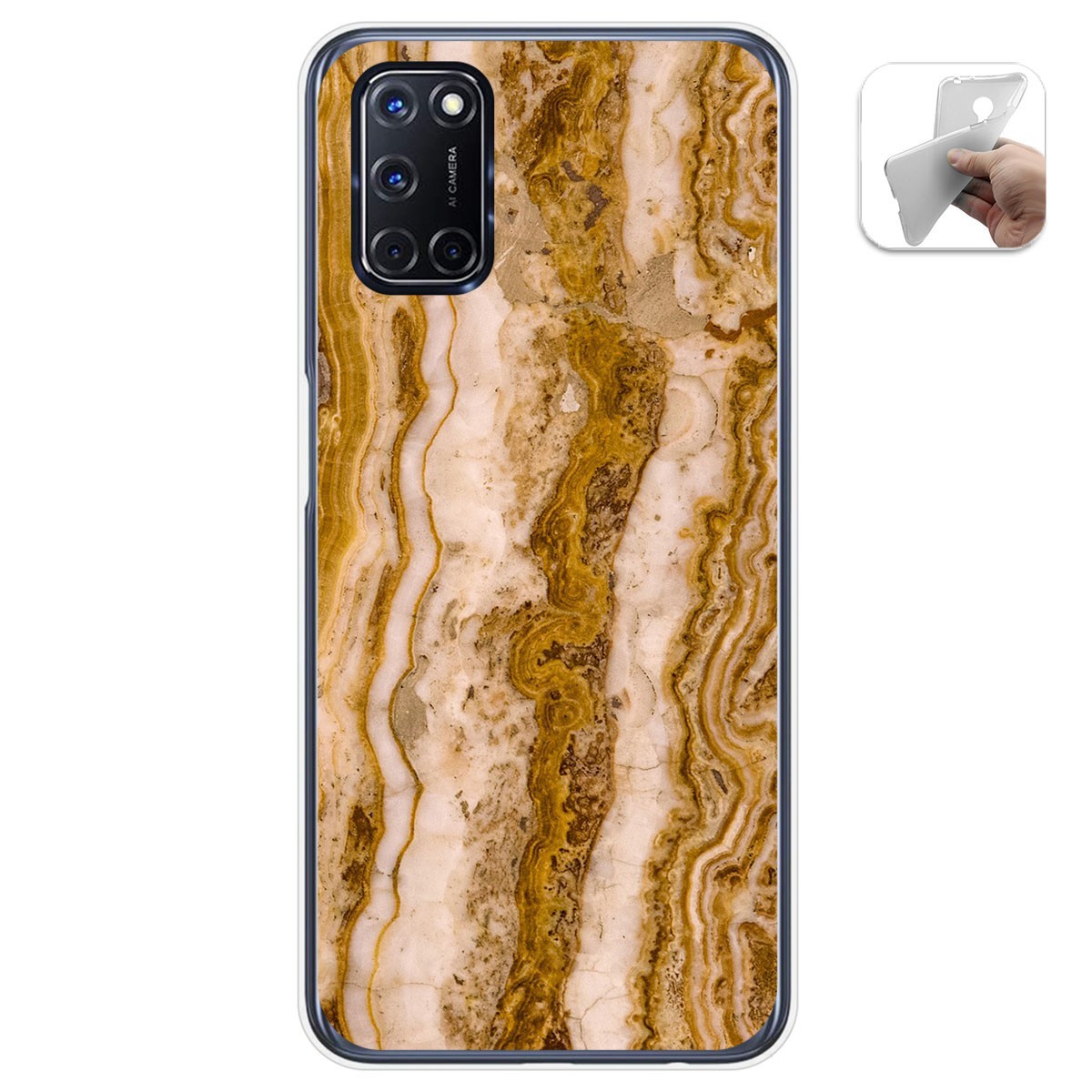 Tumundosmartphone Funda Gel Tpu para Oppo A52 / Oppo A72 diseño Mármol 10 Dibujos