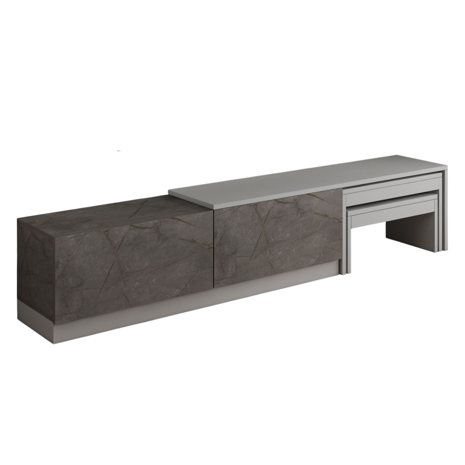 Habitat y Jardin - Soporte de TV de madera "Nest" - 180 x 30 x 36 cm - Gris