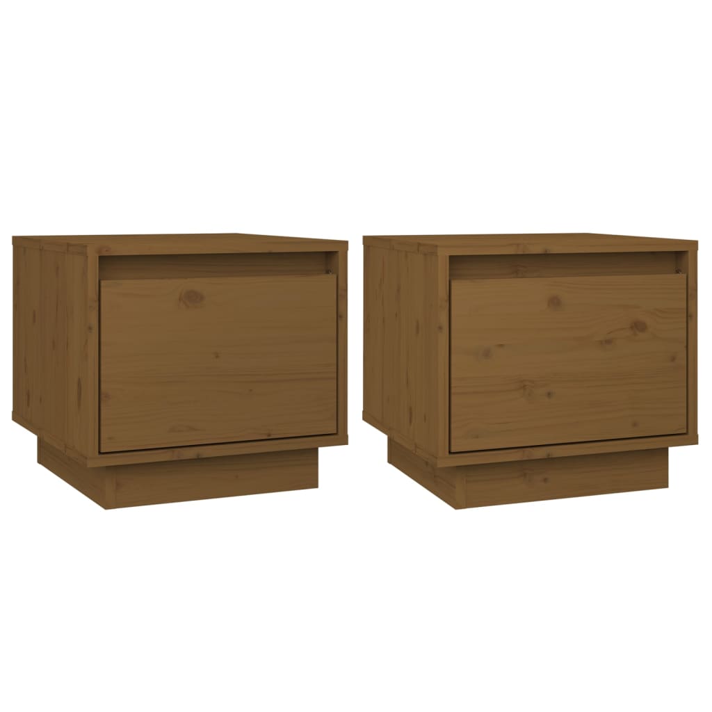 Vidaxl - Mesitas de Noche de Madera Maciza de Pino - 2 Unidades - 35x34x32 Cm - Varios Colores