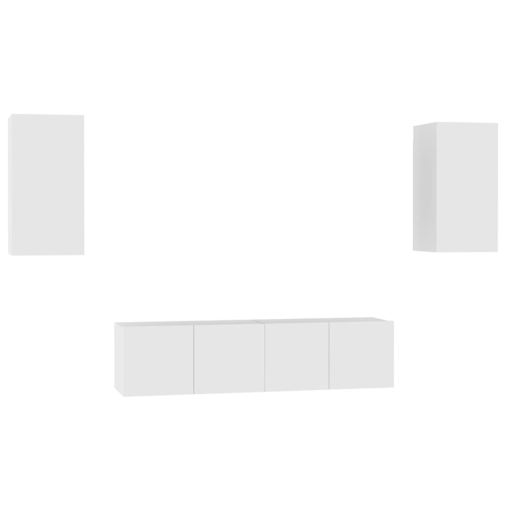 vidaXL Set de muebles de salón TV 4 piezas madera de ingeniería 60x30x30 cm, Mueble de Salon, Mueble TV, Mueble TV salon, Mesa de TV, Mueble tele