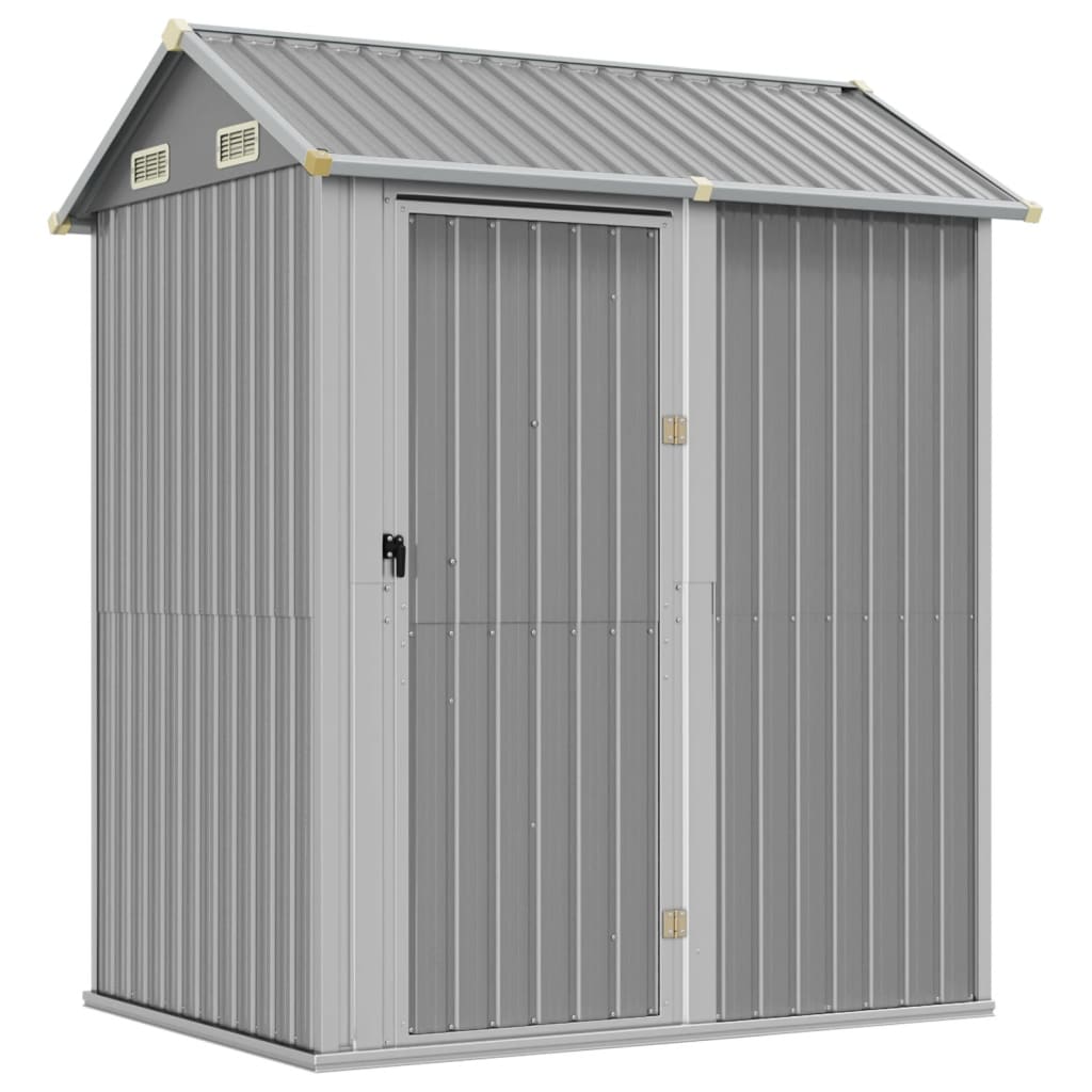 vidaXL Caseta de jardín gris claro 192x152,5x237 cm acero galvanizado