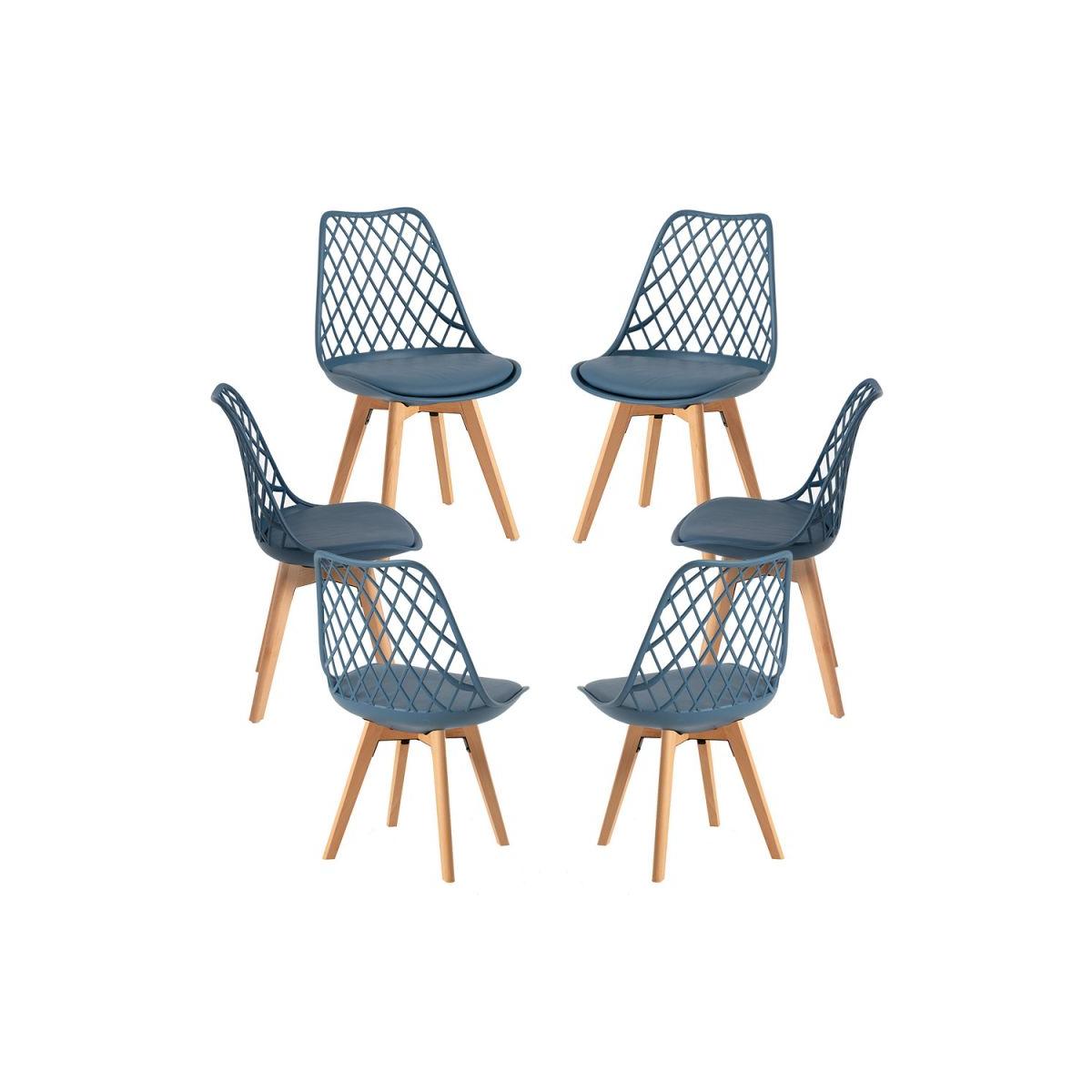 Regalos Miguel - Packs Sillas Comedor - Pack 6 Sillas Mima - Azul Petróleo