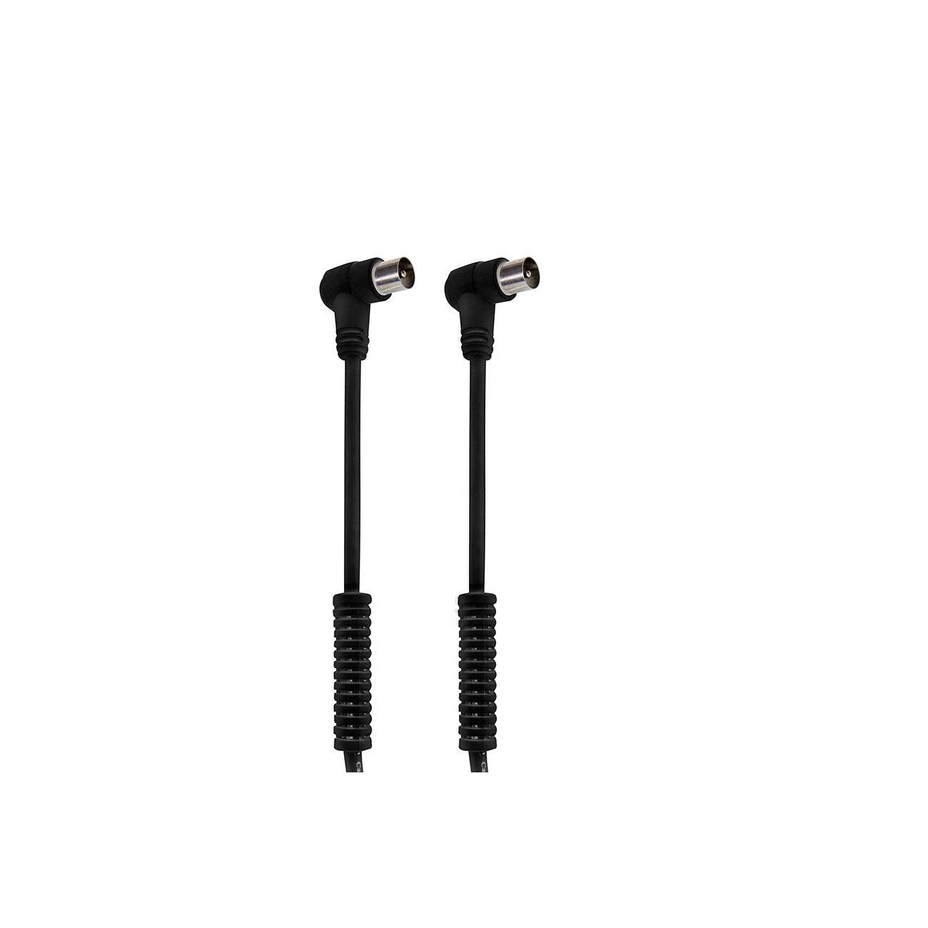 Cable Antena TV Dcu Macho-Hembra Acodado Negro 1,5m - Con Filtros