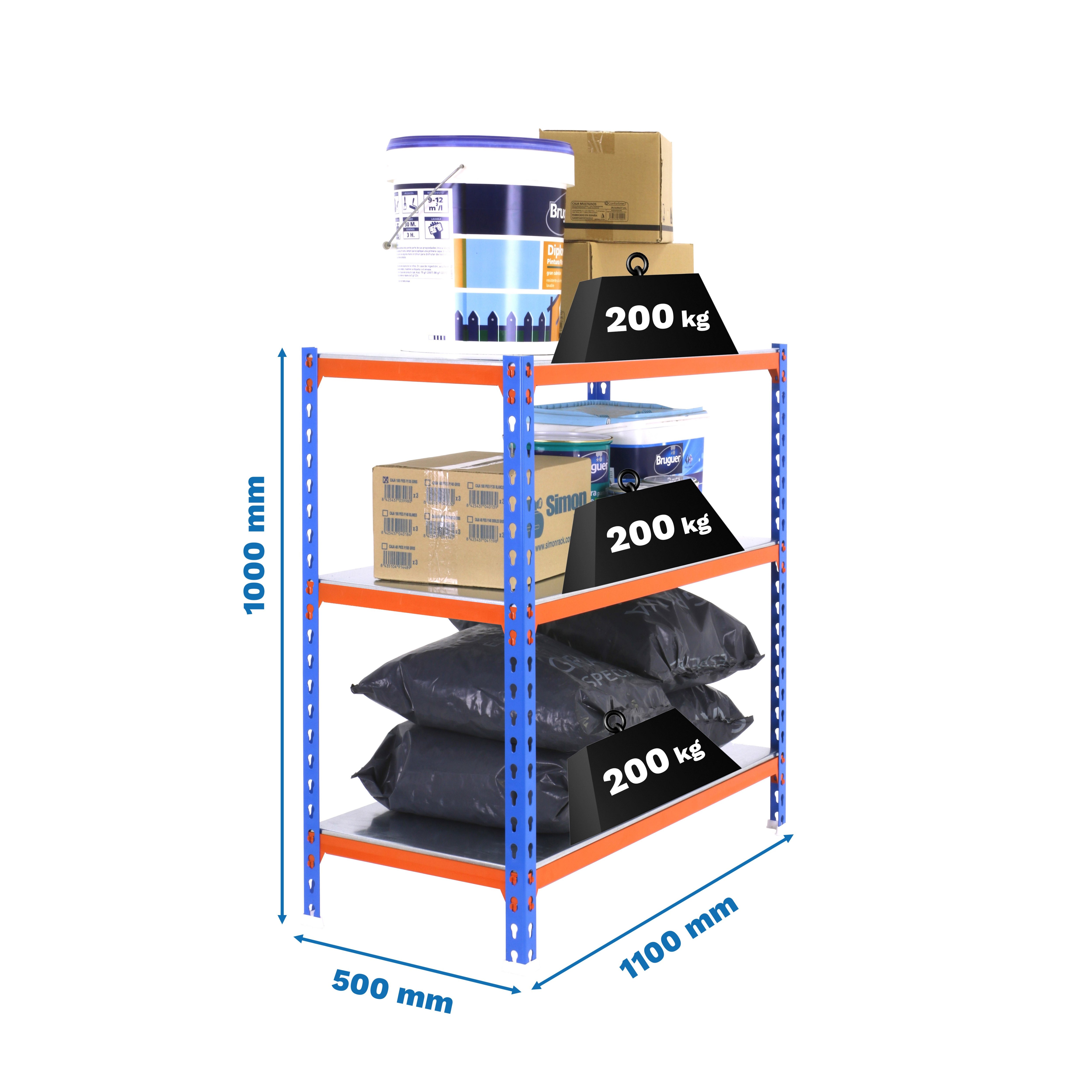 Estantería SIMONRACK Simonclick superplus 3/500 1000 azul/nara/galv