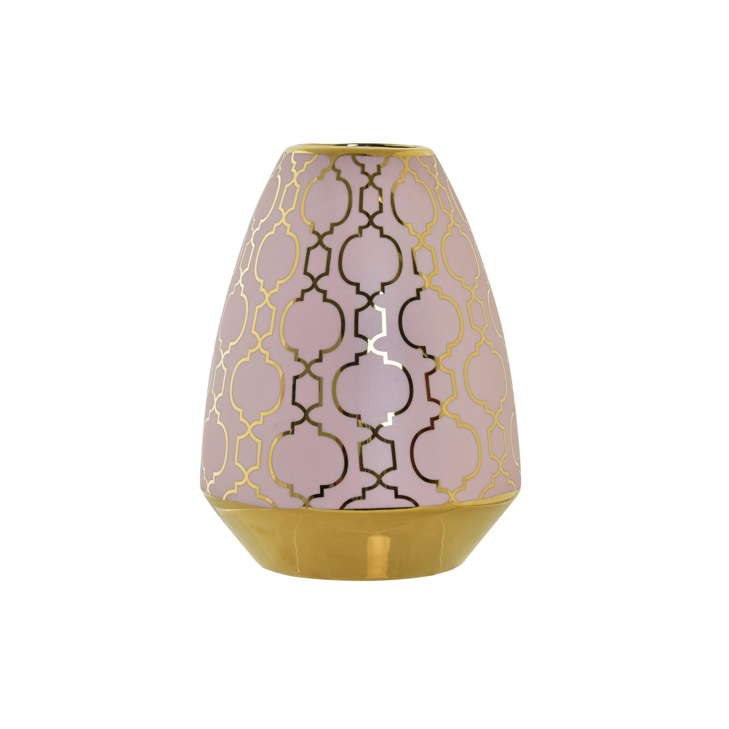 JARRON PORCELANA 18X18X24 CROMADO ROSA LD194615