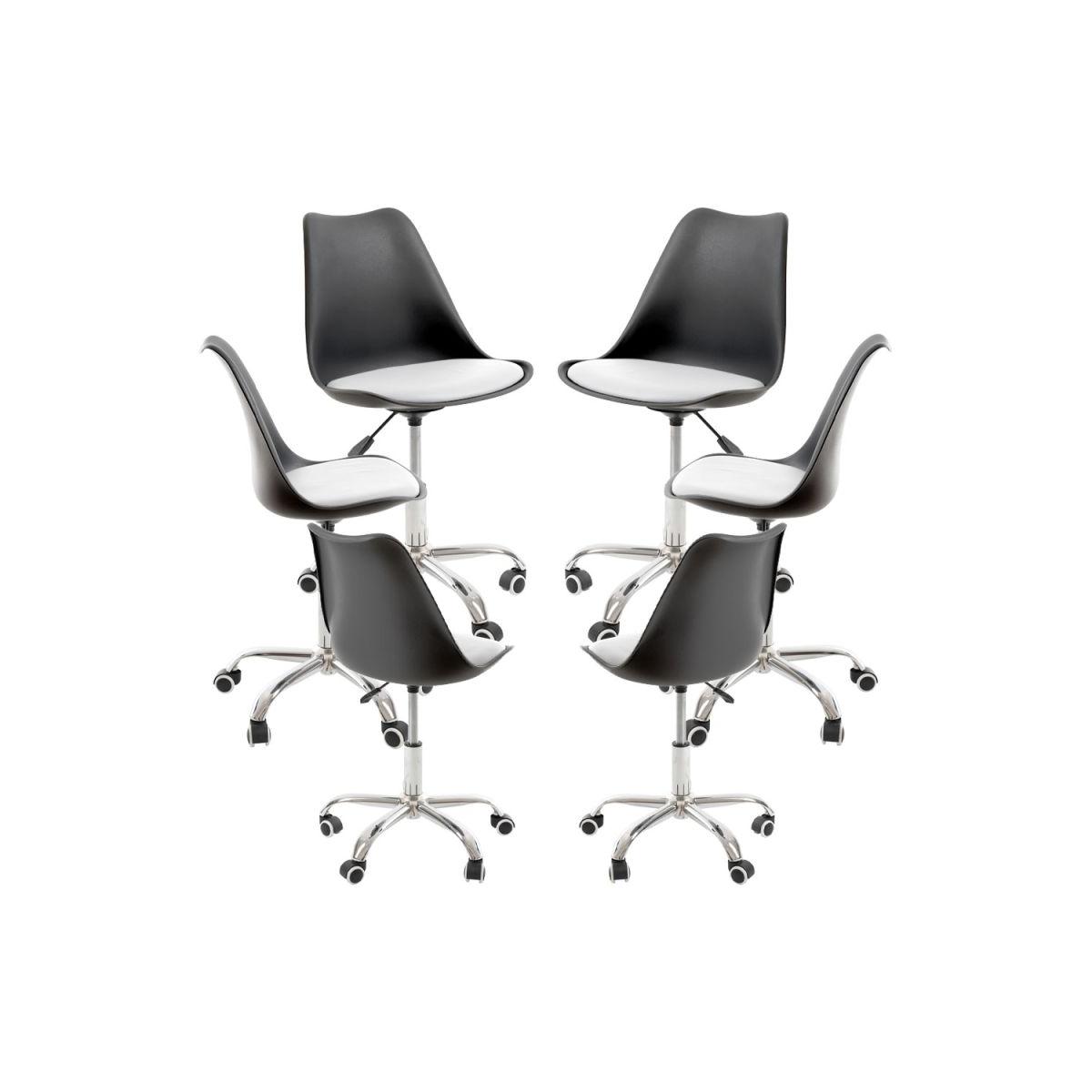 Regalos Miguel - Packs Sillas - Pack 6 Sillas Neo - Negro y Blanco