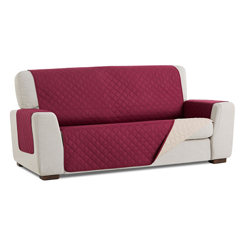 Salvasofá Couch Cover Reversíble Sofá 2 Plazas XL, Malva / Beige. MAXIFUNDAS FUNDAS DE SOFA & CHAISE LONGUE