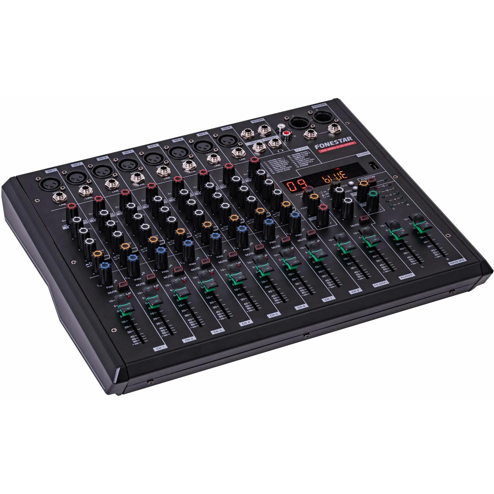 Mezclador Estudio 8in Usb-c Fonestar Mix-8pro