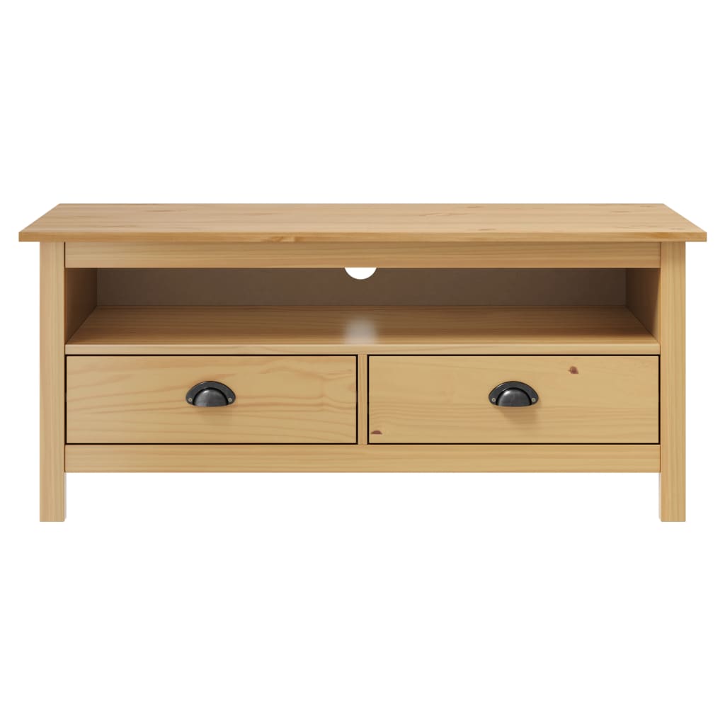 vidaXL Mueble de TV Hill madera maciza de pino 110x40x47 cm, Mueble de Salon, Mueble TV, Mueble TV salon, Mesa de TV, Mueble tele