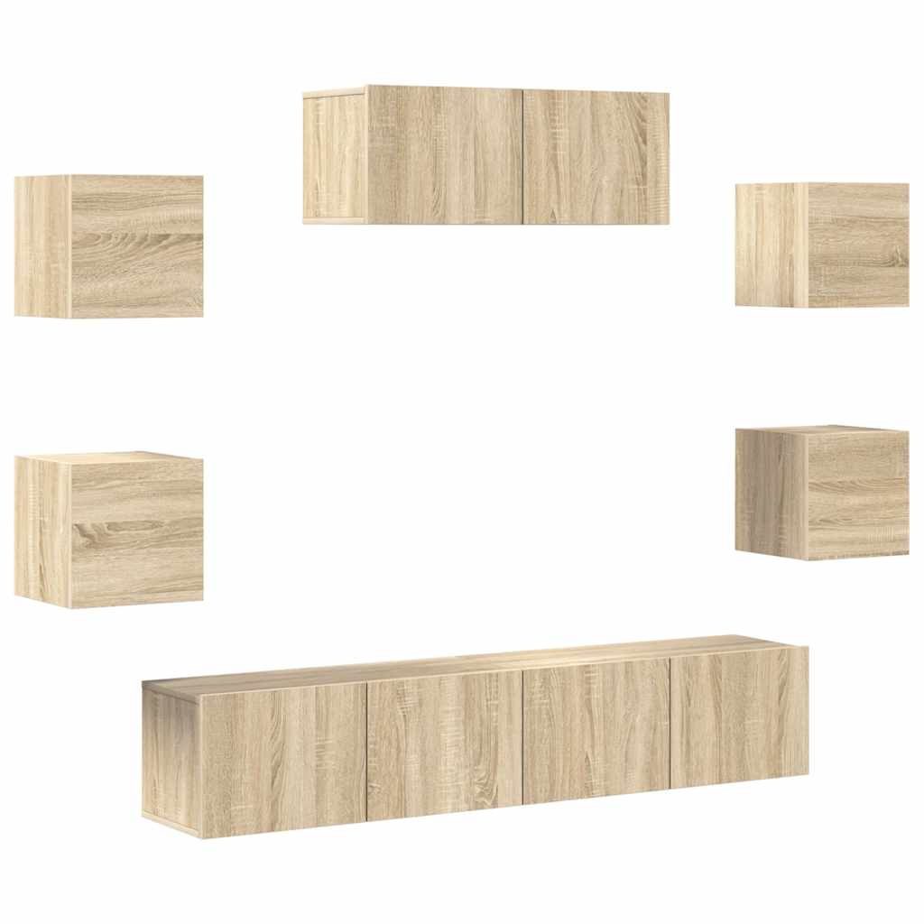 vidaXL Set de muebles para TV 7 pzas madera contrachapada roble Sonoma