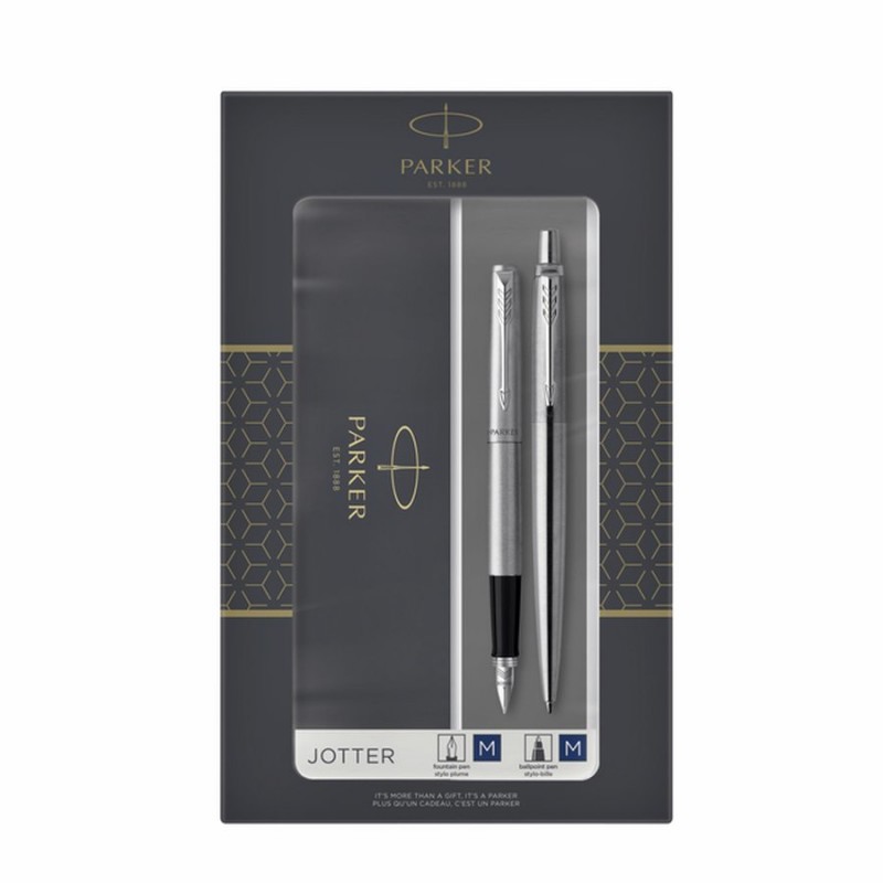 Parker - 2093258 juego de bolígrafos Negro, Plata 2 pieza(s) 2093258