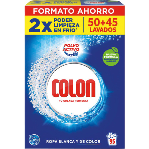 Varios - Detergente Colon en Polvo Adecuado para ropa blanca y de color, 95 Lavados !ECONOMICO! (4.750Kg)