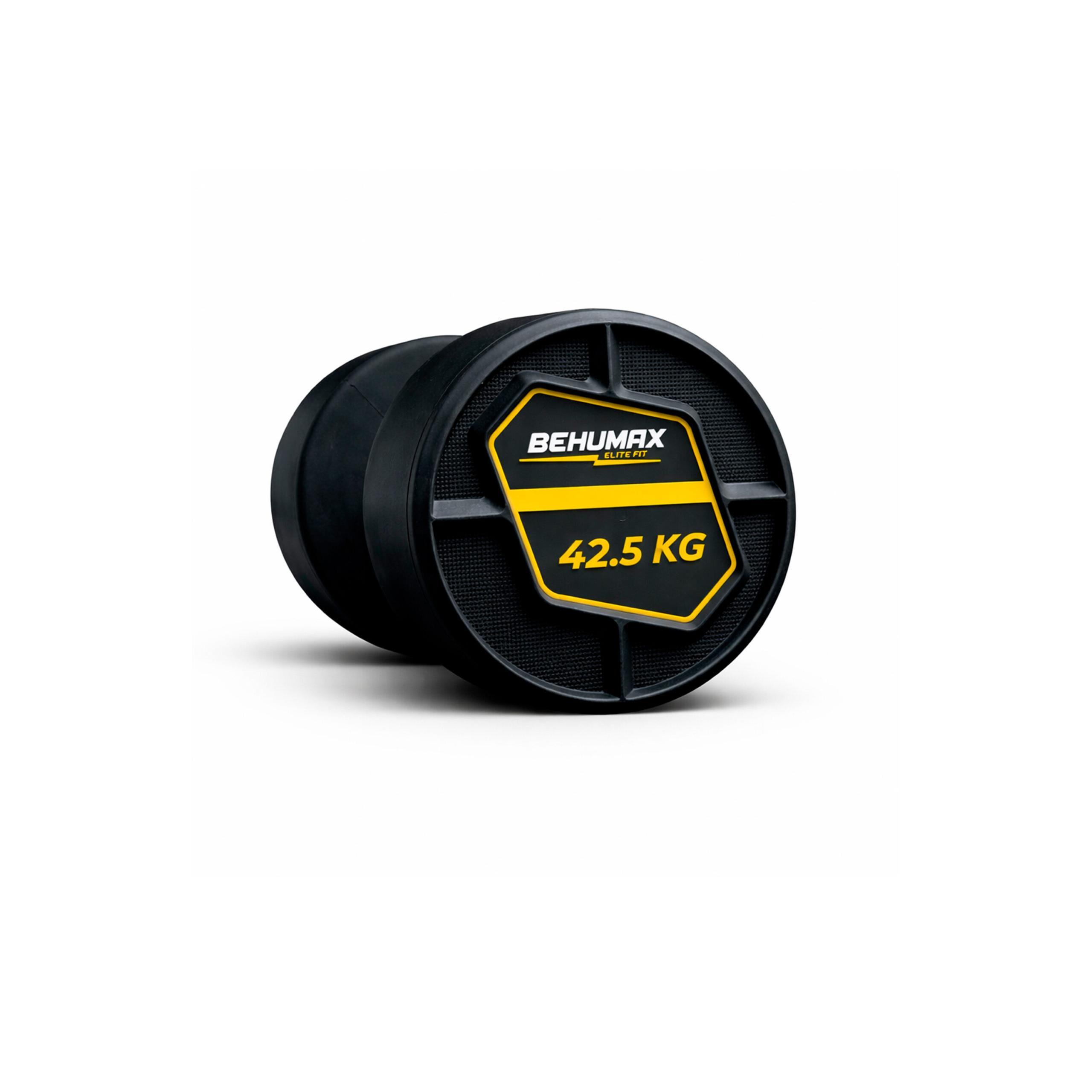 Mancuernas Redondas Power Pro de BEHUMAX - Pesos de 2,5 kg a 50 kg, Mango de Acero Cromado y Cabezal de Poliuretano Premium para Entrenamiento de Fuerza