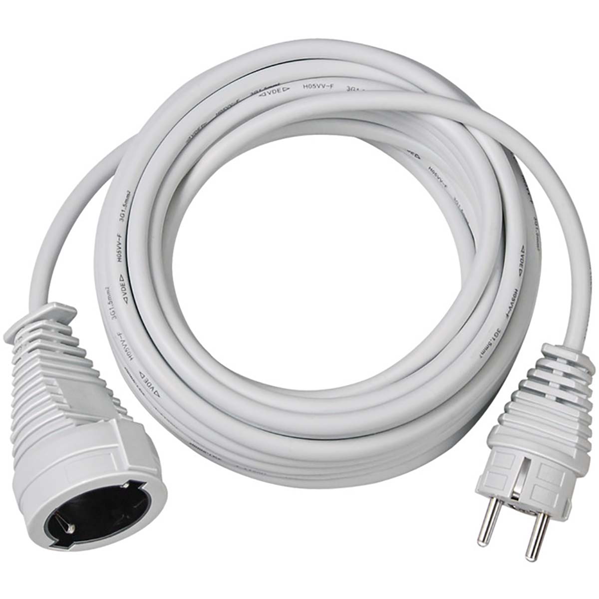 Brennenstuhl 1168440 - Cable alargador (plástico, 3 unidades, 5 m), color blanco