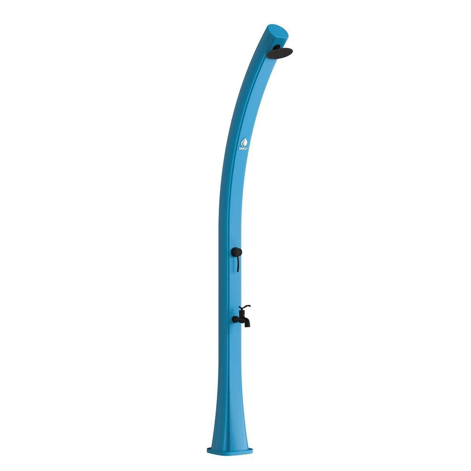 Ducha Solar Para Exterior Con Lavapies De 25l En Azul Sined