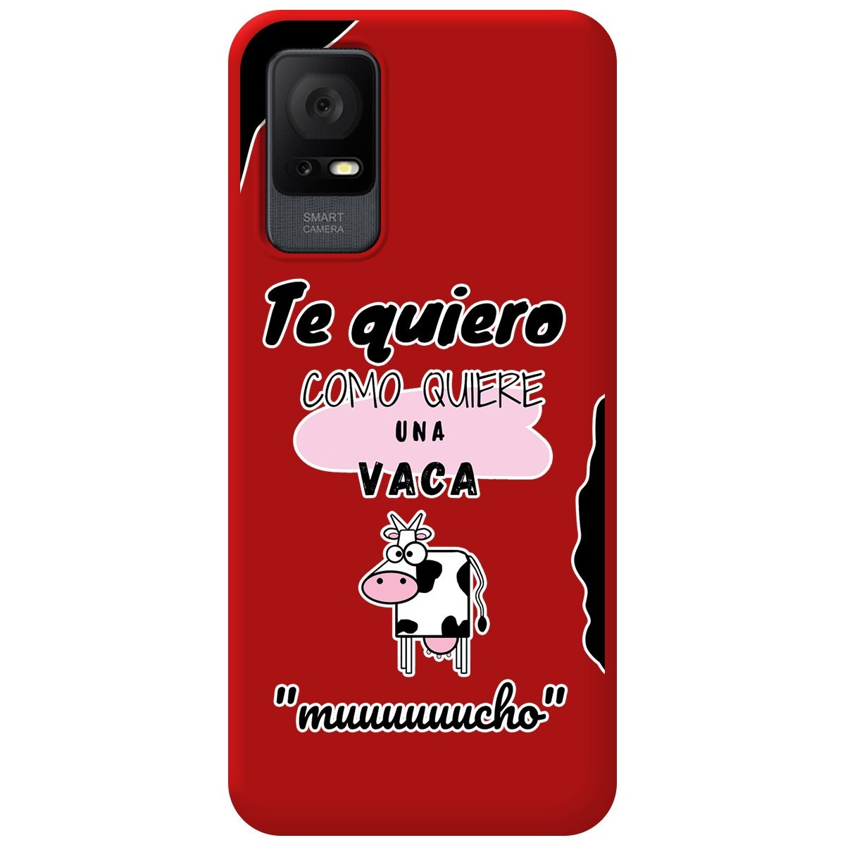 Funda Silicona Líquida Roja para TCL 405 diseño Vaca Dibujos