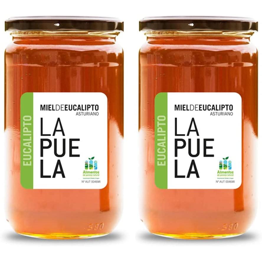 LA PUELA Pack 2 Mieles de Castaño 100% Natural Origen España. Miel Pura de Abeja con Aroma Floral y Sabor Dulce. Tarro de Cristal. Set 2 x 750 Gr