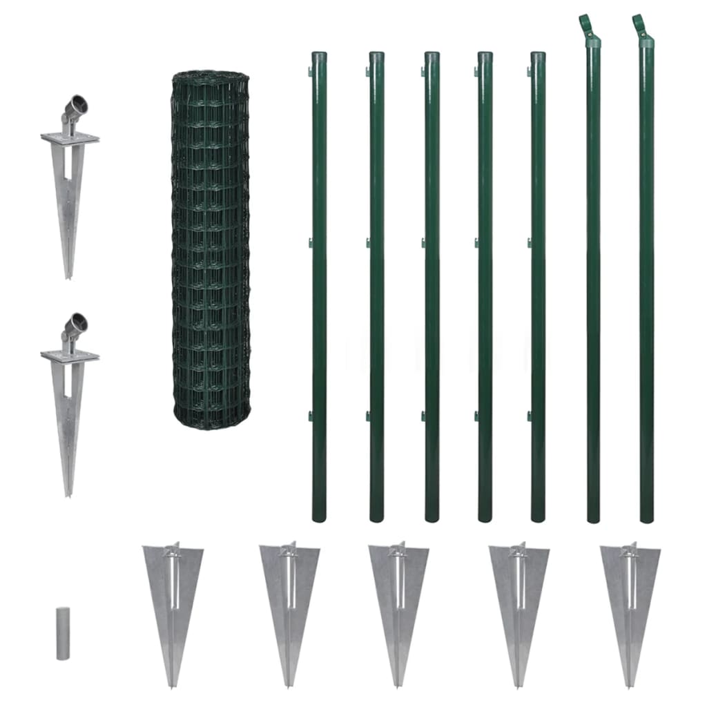 Vidaxl Euro Valla de Acero Verde Altura 1,2 M Longitud 10 M/ 25 M