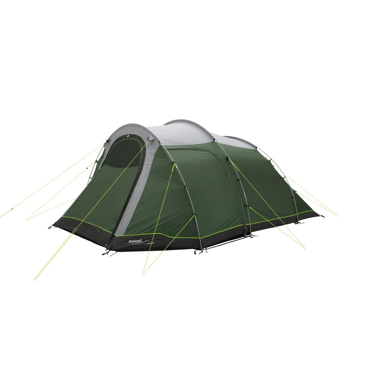 Tienda de campaña tipo túnel Outwell Earth 5 Plus de dos habitaciones para 5 personas, verde y gris | Outwell