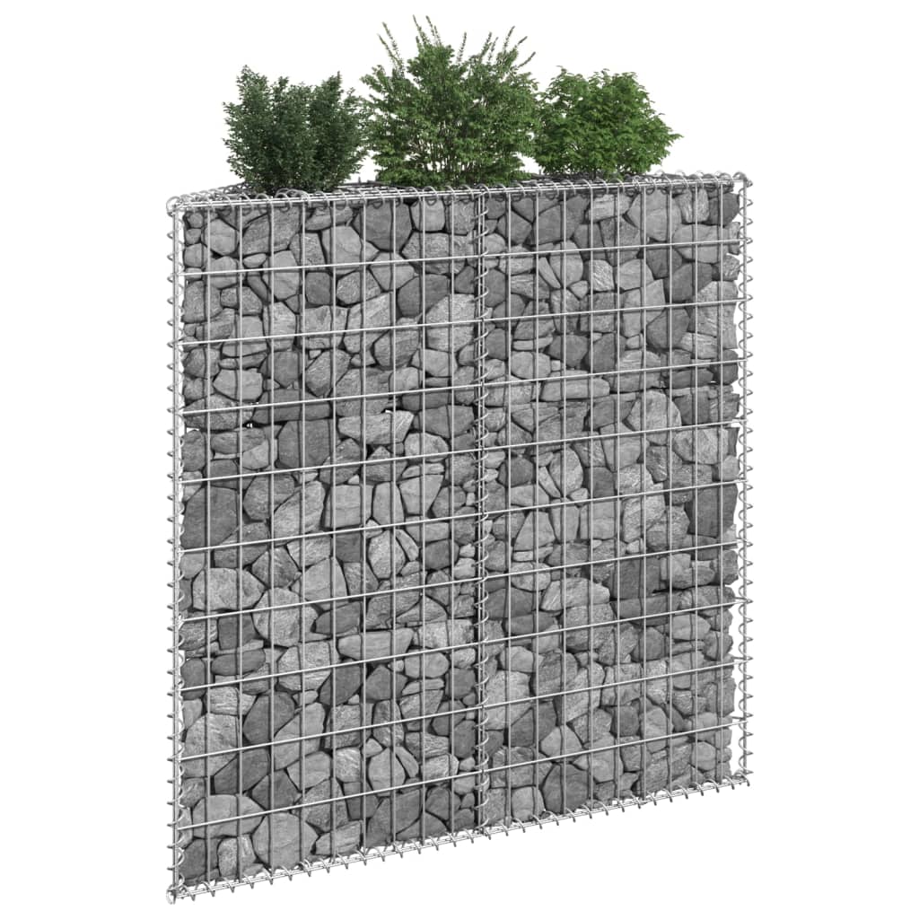 Vidaxl Arriate de Gaviones de Trapecio de Acero Galvanizado Dimensiones 80 X 20 X 100 Cm