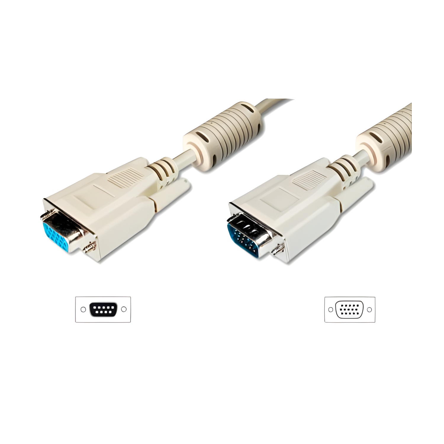 Cable alargo svga equip 3coax macho - hembra 20m con ferritas 118806