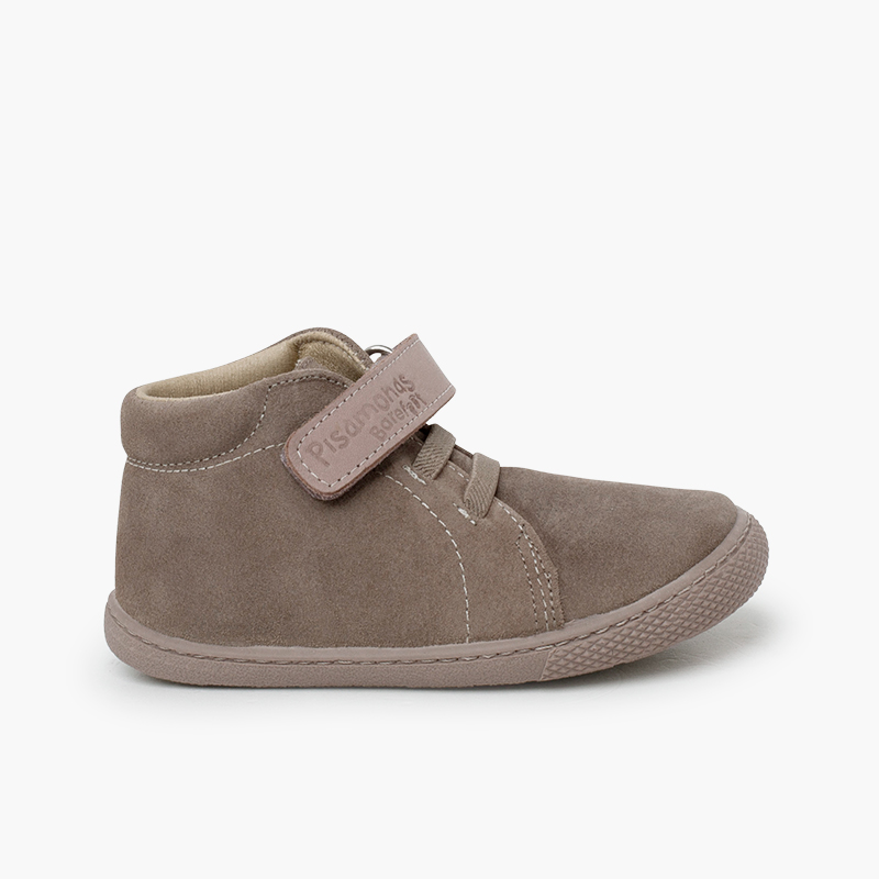 Pisamonas Botas barefoot serraje tira piel y cordones
