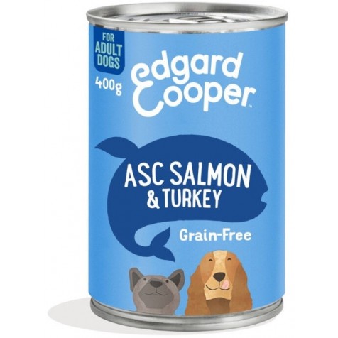 Edgard & Cooper Adult Grain Free Salmón y Pavo Perro Latas 400 gr