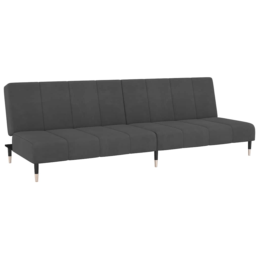 vidaXL Sofá cama de 2 plazas terciopelo gris oscuro