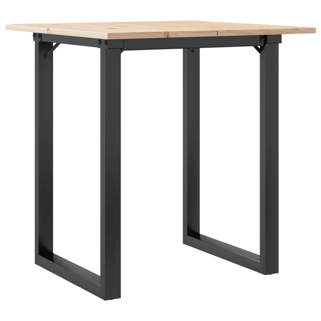 vidaXL Mesa de comedor marco O madera maciza pino y acero 60x60x75 cm