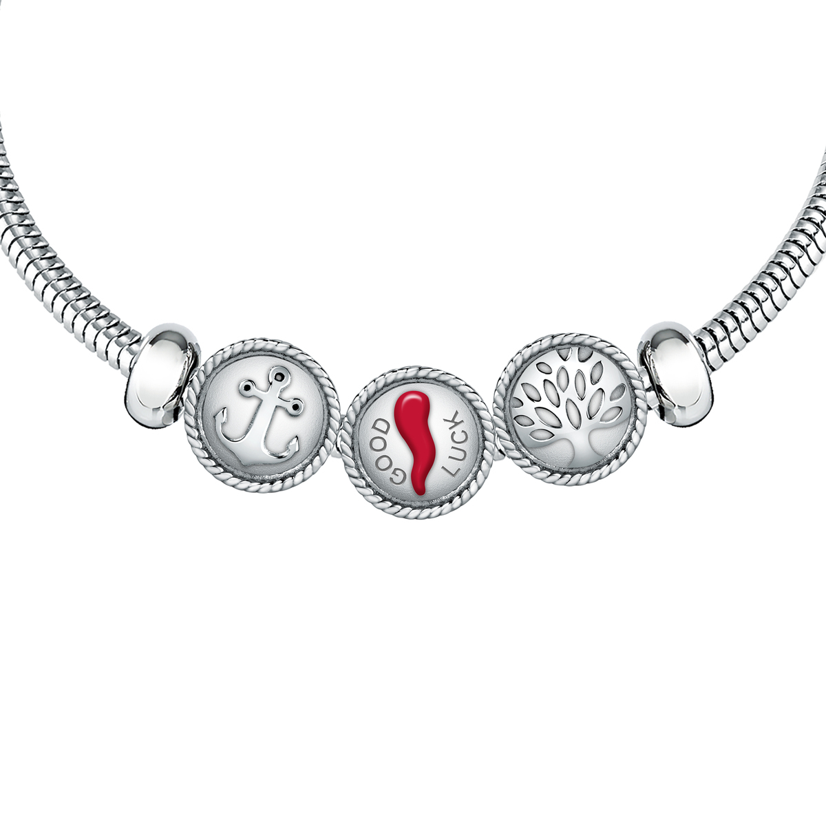 Morellato Drops Pulsera De Acero - Scz1191 Plateado Mujer Talla 24.5