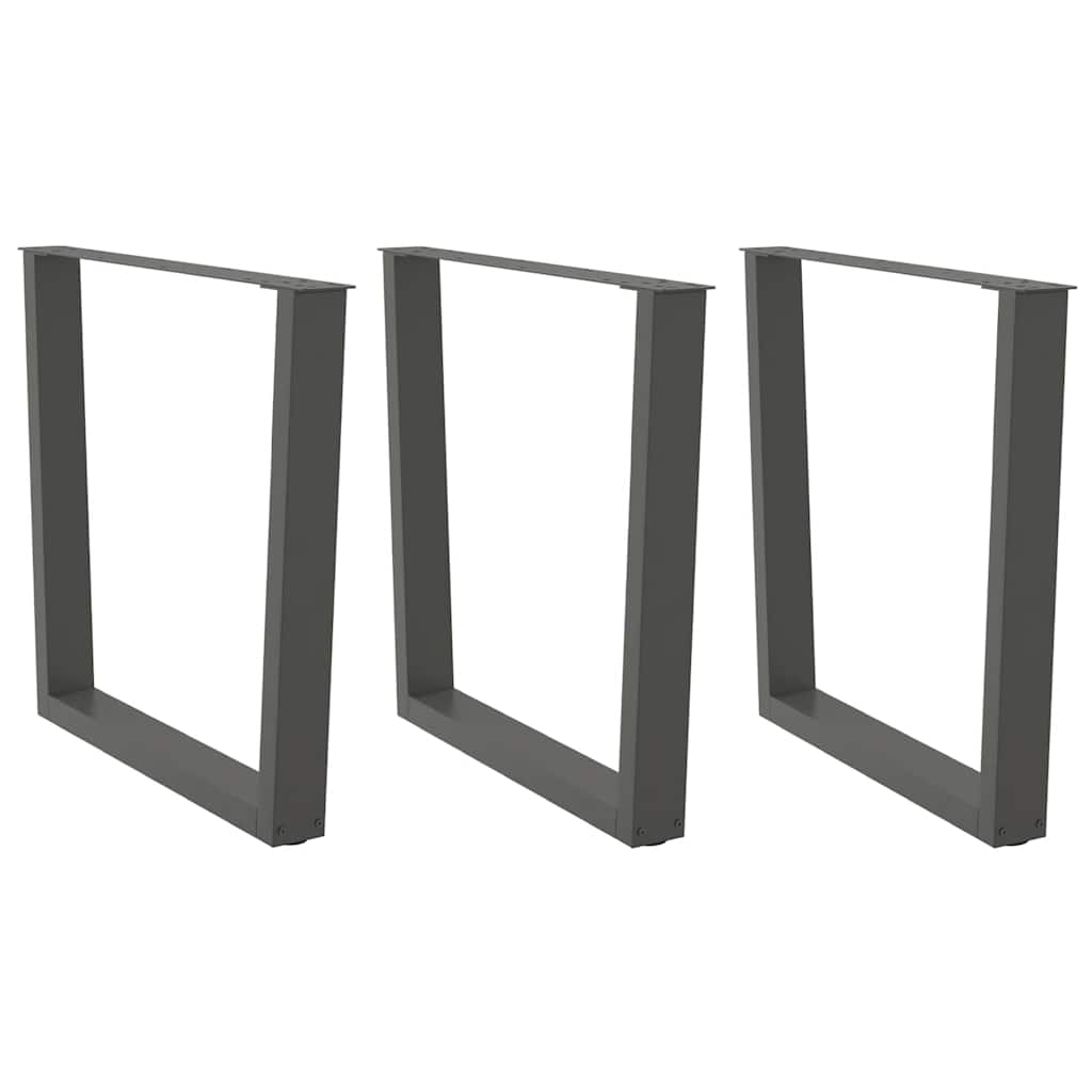 vidaXL Patas para mesa de comedor en forma de V (3 unidades) 80 x (72-73,3) cm, acero