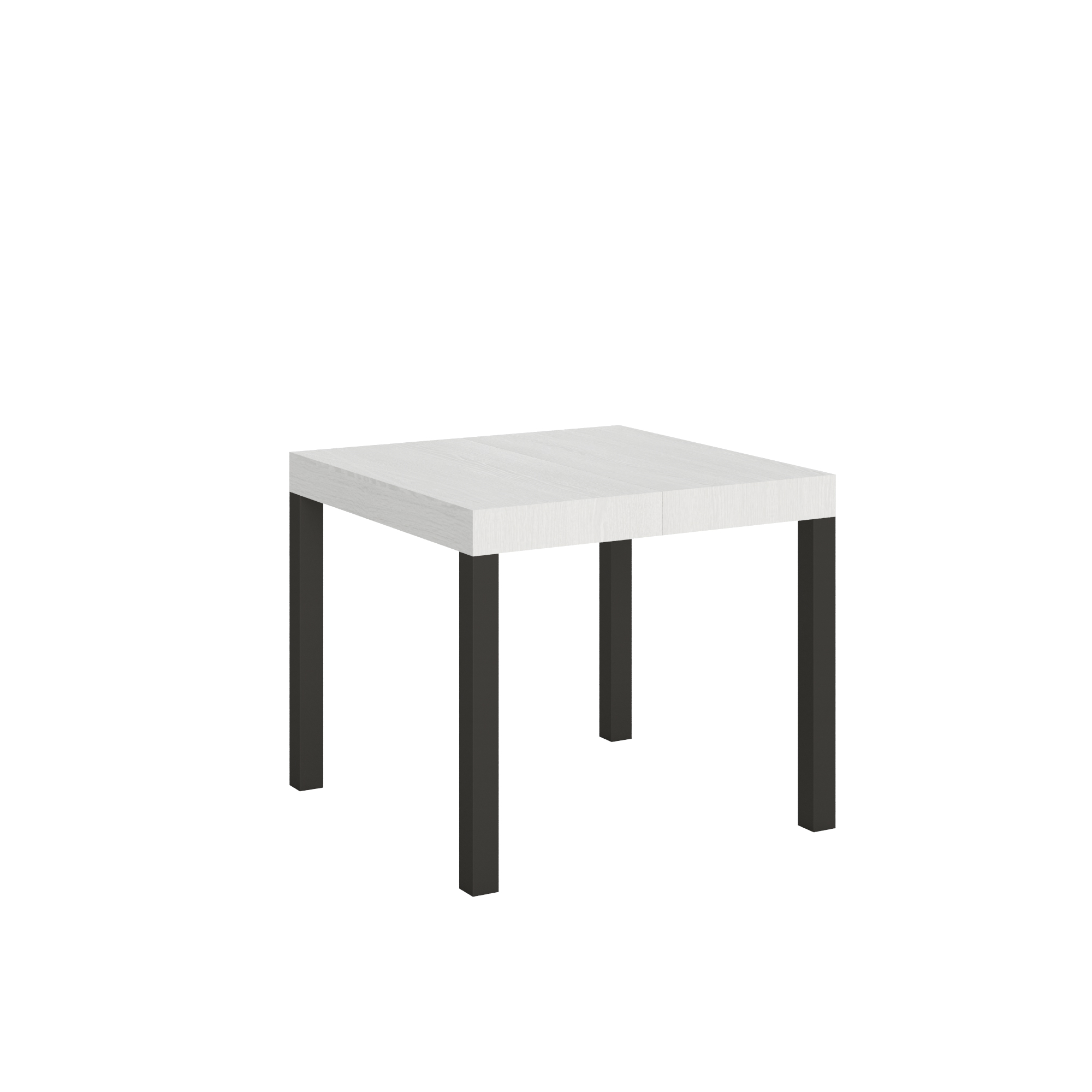 Mesa extensible 90x90/246 cm Everyday Blanco Fresno Estructura Antracita - Itamoby
