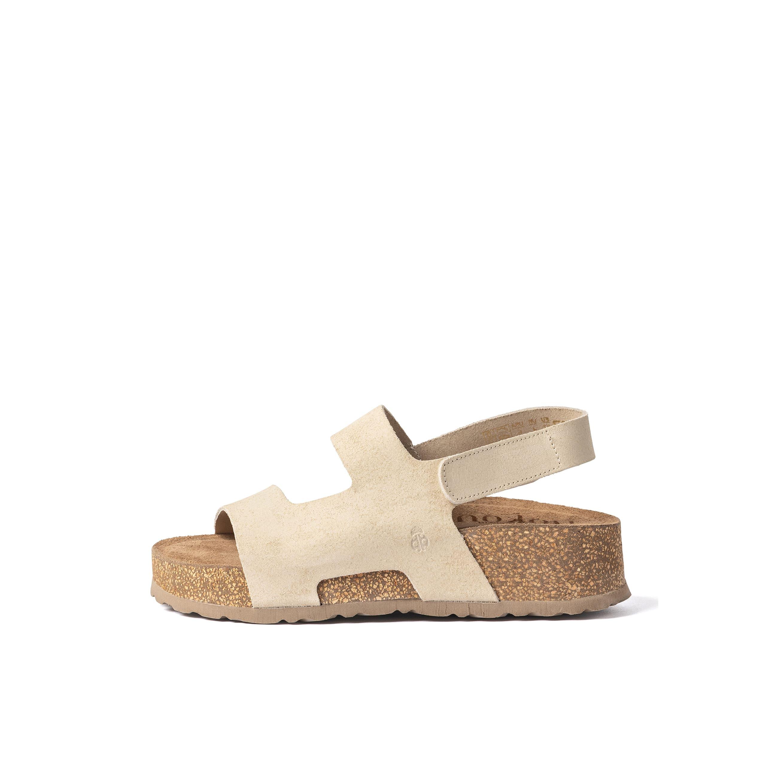 YOKONO Sandalia plataforma WIWI-261 BEIGE | Zapatos mujer Primavera-Verano | Piel vacuna  Serraje | 4 CM
