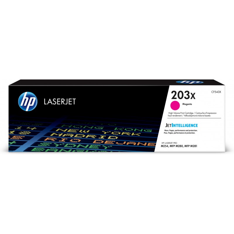 HP - Cartucho de tóner Original LaserJet 203X magenta de alta capacidad CF543X