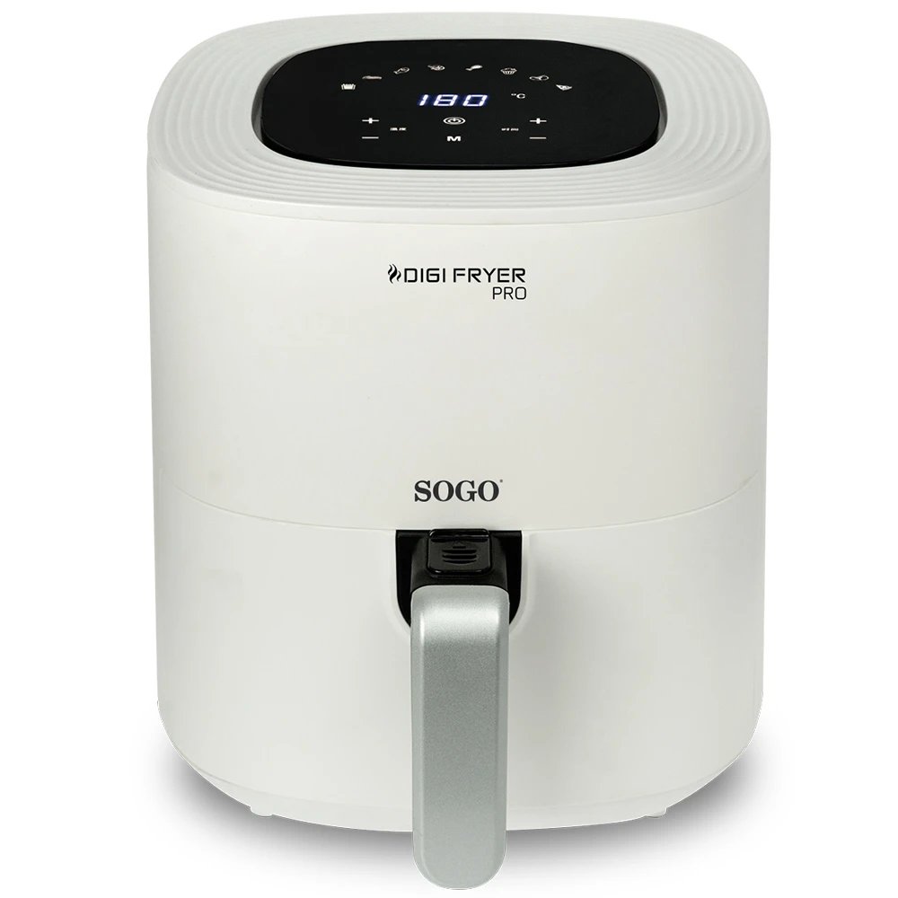 Sogo - Freidora de aire DIGI FRYER PRO98 de 5,5 L y 1700 W, blanco, con panel digital y reducción del 80 % de grasa