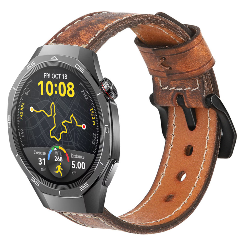 Correa de Piel para Huawei Watch GT 5 - 46mm / GT 5 - 46mm / GT 4 - 46mm / Amazfit GTR 4 / Bip 5 / Garmin Vivoactive 4, Modelo Cuero Hecha a Mano Ancho 22mm