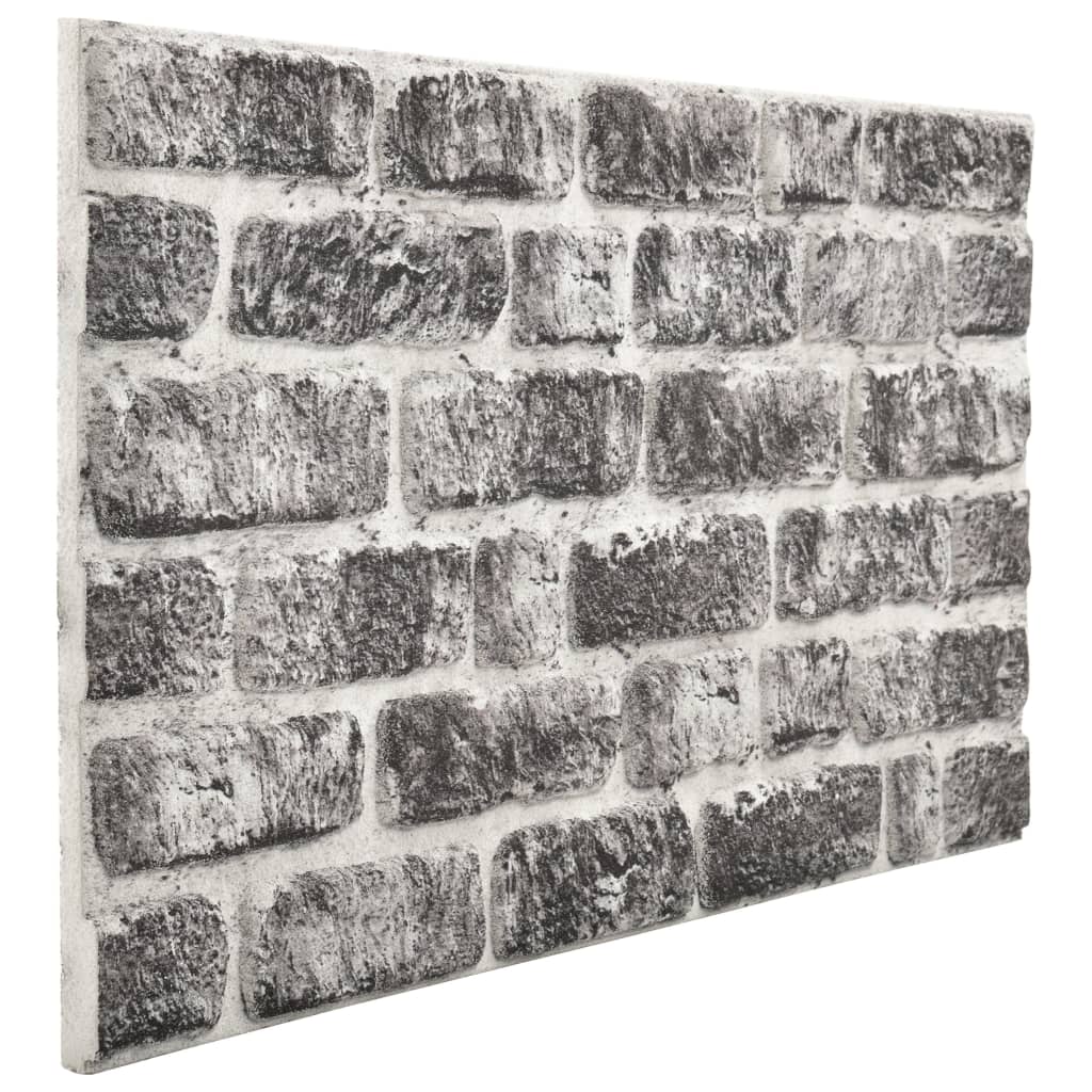 vidaXL Paneles de pared 3D 10 uds diseño de ladrillo EPS gris oscuro