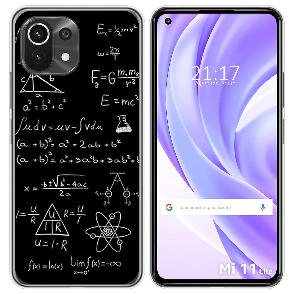 Tumundosmartphone Funda Gel Tpu para Xiaomi Mi 11 Lite 4G / 5G / 5G NE diseño Formulas Dibujos