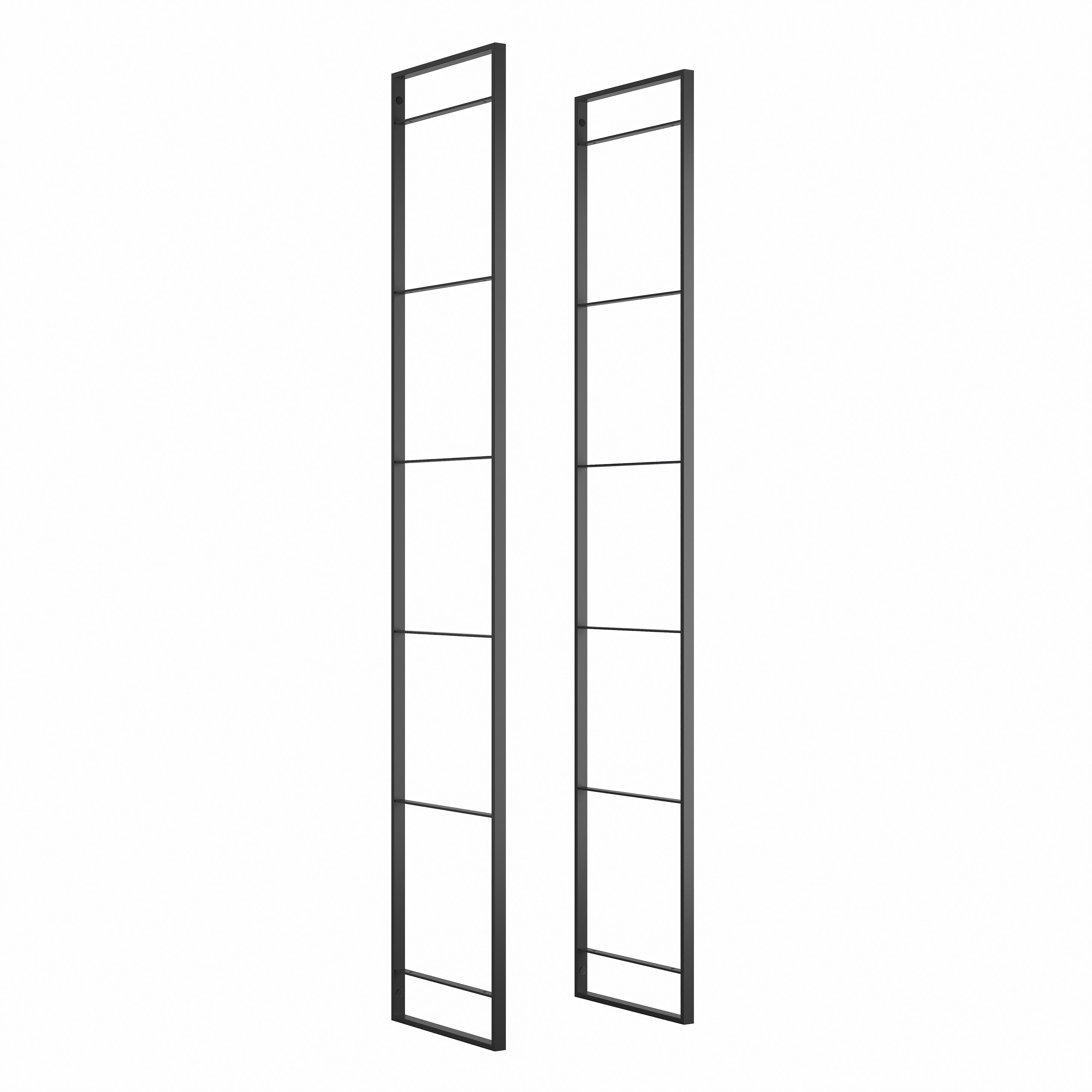 Juego de estructuras para estantería lader, altura 1790mm, acero, pintado negro