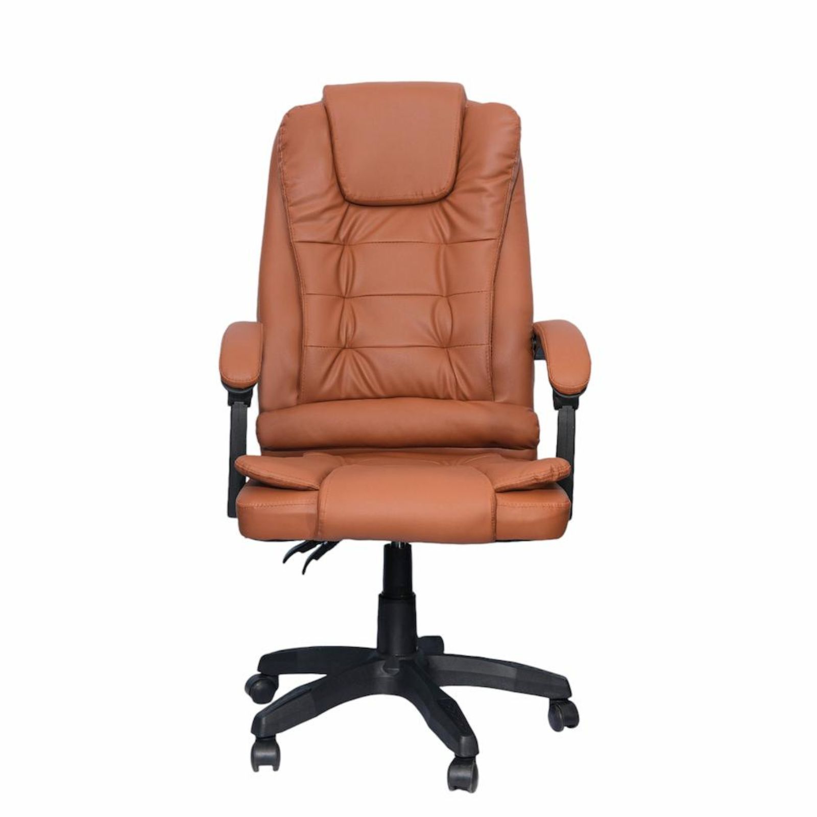 DASCK Sillón Ejecutivo Reclinable - Cuero Sintético Marrón Ergonómico Base Giratoria