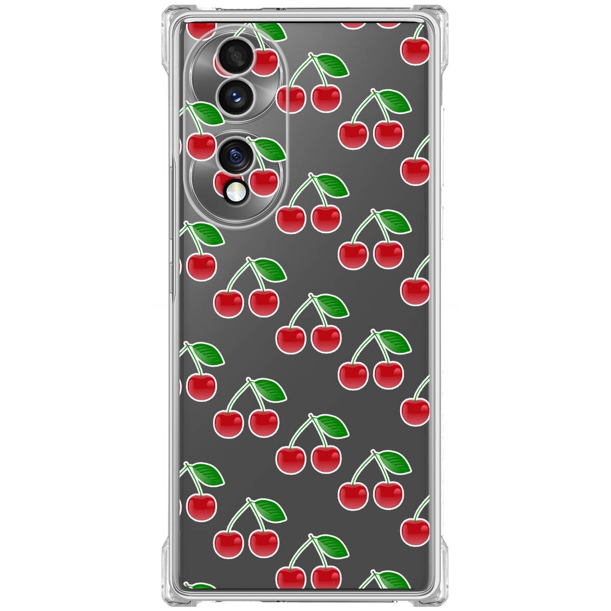 Funda Silicona Antigolpes para Huawei Honor 70 5G diseño Cerezas Dibujos