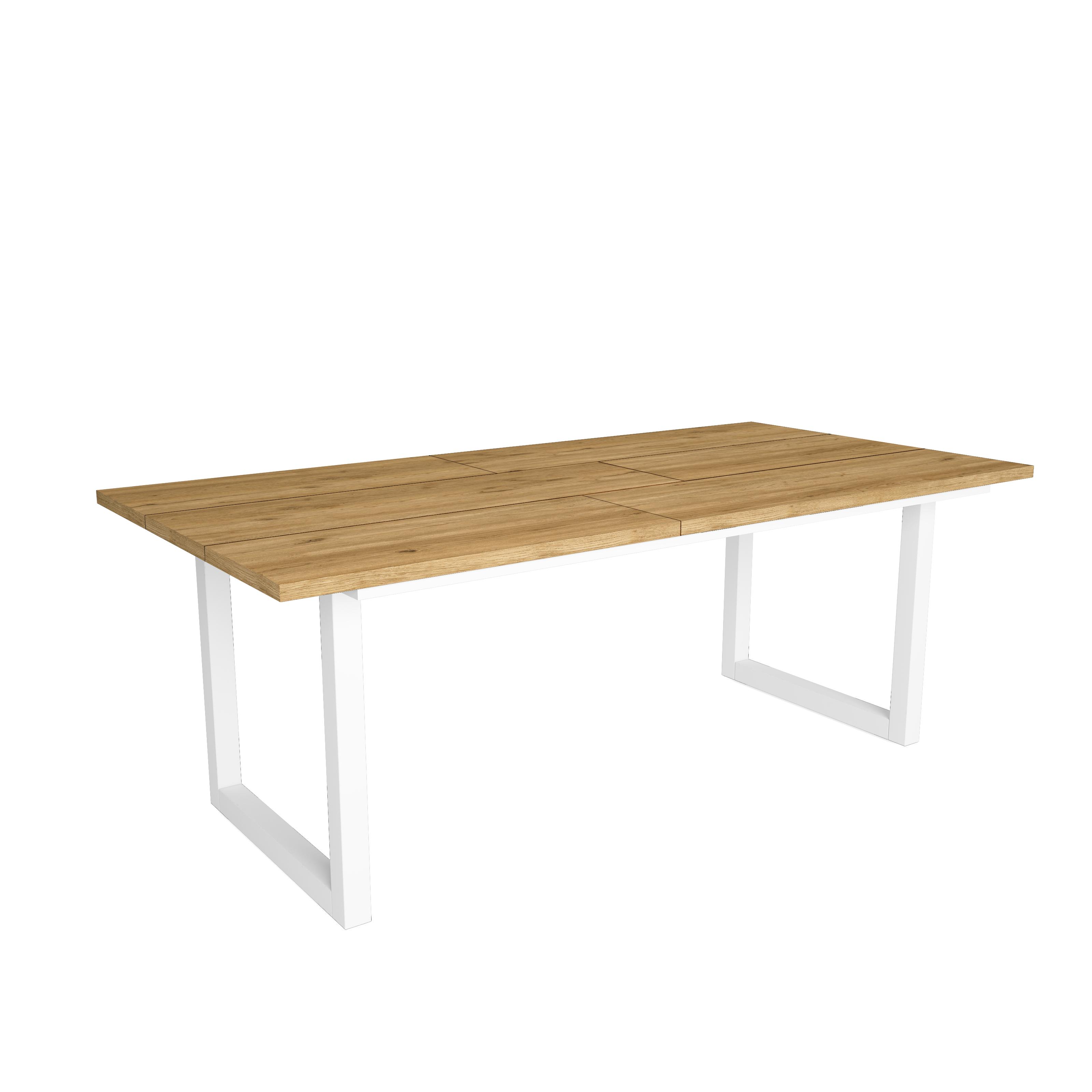 Skraut Home - Mesa de Comedor, Tetrix, 10 Comensales, 200, Robusta y estable gracias a su estructura y patas macizas, Ideal para reuniones familiares, Roble, Estilo Industrial