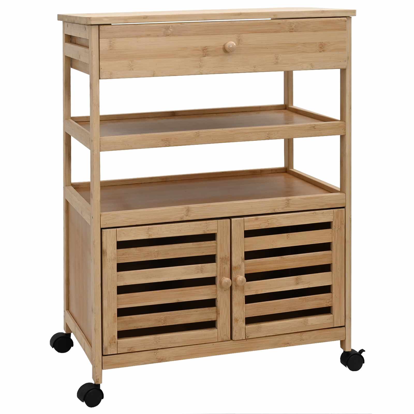 vidaXL Carrito de cocina con ruedas Natural 59,5 x 36 x 82 cm Bambú
