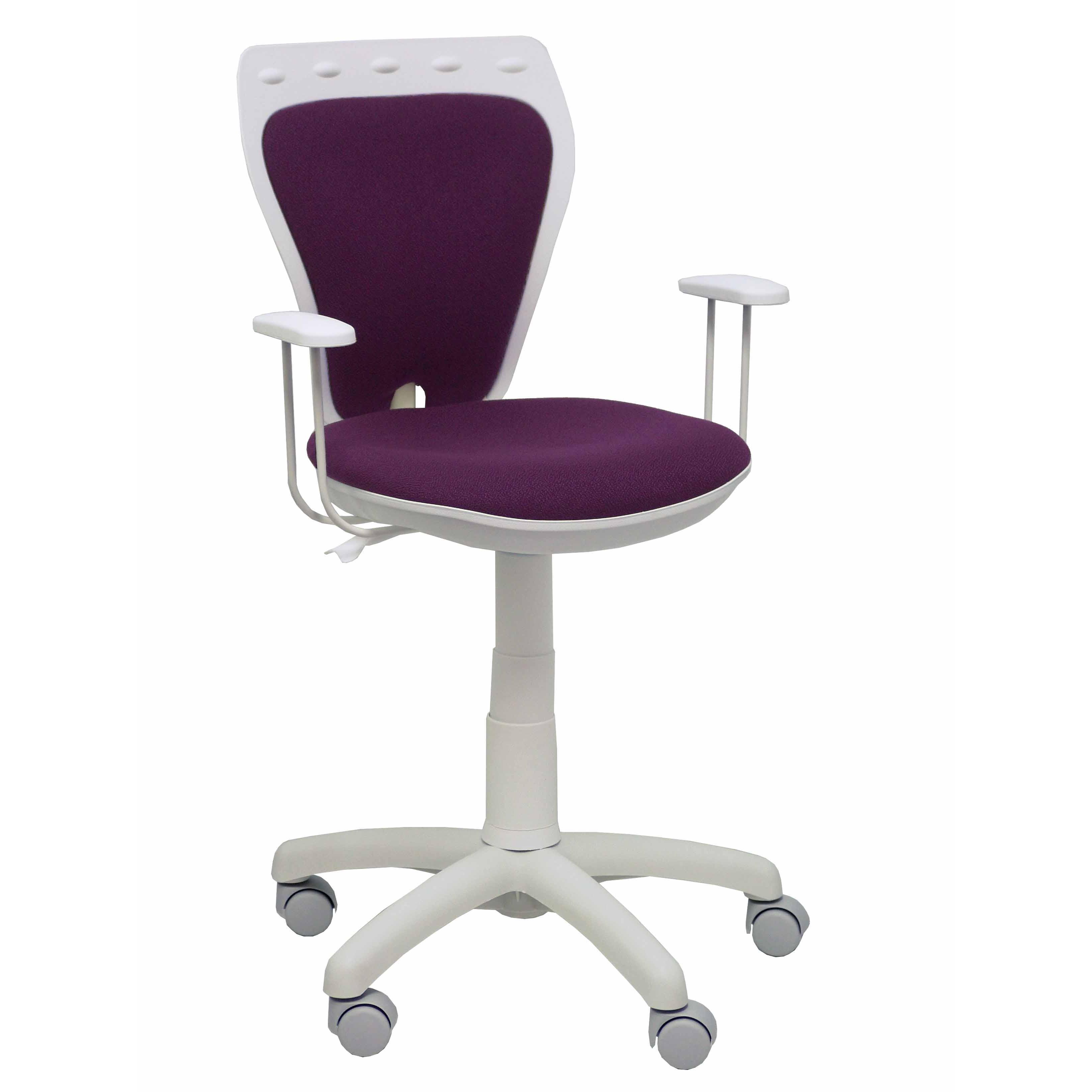 Piqueras Y Crespo Silla Juvenil Ergonómica Blanca con Brazos y Mecanismo de Contacto Lama Regulable en Altura