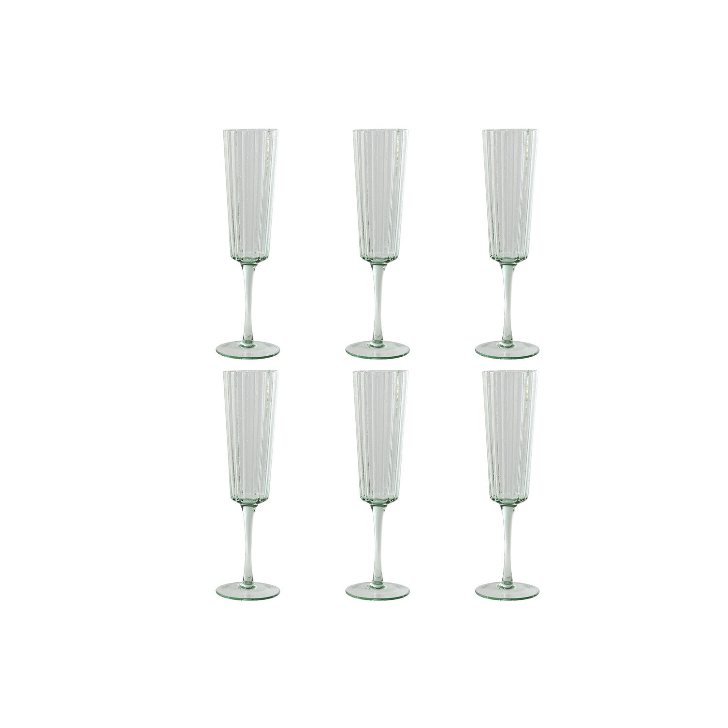 Copa set 6 cristal 6x6x23,7 230ml burbujas verde El mejor complemento para tu hogar.