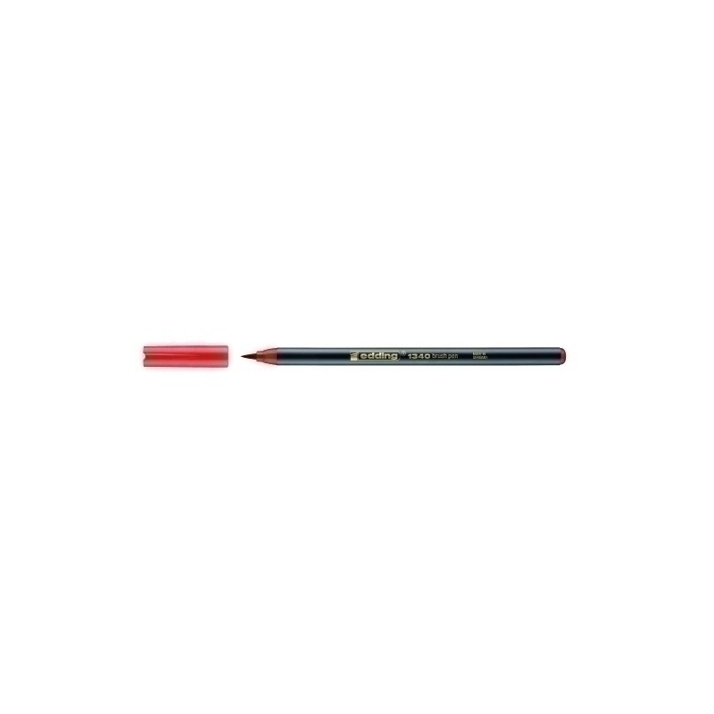 Edding - ROTUL.EDDING 1340 BRUSHPEN ROJO - Pack de 10 unidades 1340002